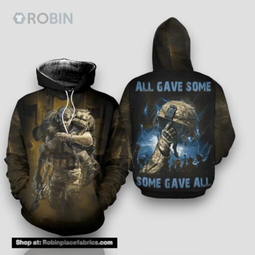 Veteran Blue All Gave Some Gave All 3D Hoodie All Over Printed