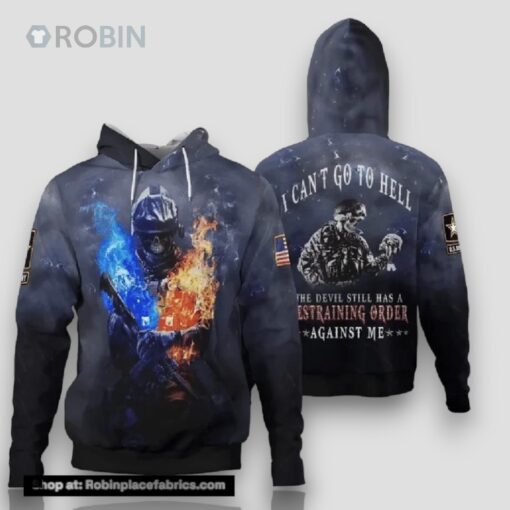 Veteran Go To Hell Devil Has Restraining Order Against Me 3D Hoodie All Over Printed