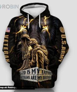 Veteran God My Father Veterans Are My Brothers 3D Hoodie All Over Printed