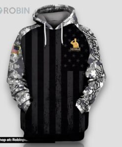 Veteran Grumpy Old Army Veteran Level Sarcasm 3D Hoodie All Over Printed