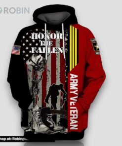 Veteran Honor The Fallen Army Veteran 3D Hoodie All Over Printed