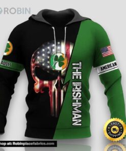 Veteran Irish American The Irishman Skull Clover 3D Hoodie All Over Printed