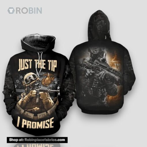 Veteran Just The Tip I Promise 3D Hoodie All Over Printed