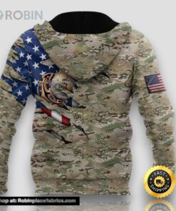 Veteran Marine Camouflage USA Flag 3D Hoodie All Over Printed