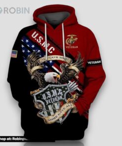 Veteran Marine Corps Veteran Fidelis Eagle Some Gave All 3D Hoodie All Over Printed