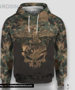 Veteran Marine Veteran Skull Eagle Camouflageuflage 3D Hoodie All Over Printed