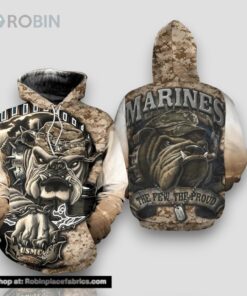 Veteran Marines The Few The Proud USMC 3D Hoodie All Over Printed