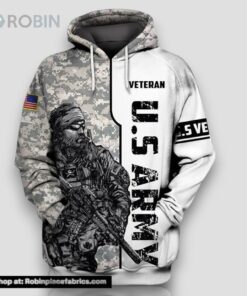 Veteran Military U.S Army Veteran Soldier With Beard 3D Hoodie All Over Printed