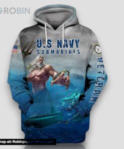 Veteran Military US Navy Submarines Veteran Poseidon 3D Hoodie All Over Printed