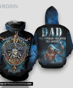 Veteran Navy Dad The Veteran Myth Legend 3D Hoodie All Over Printed