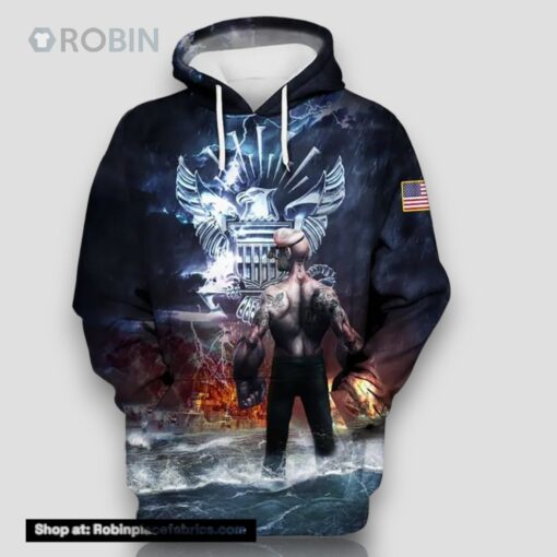Veteran Navy Eagle Shield Popeye Soldier 3D Hoodie All Over Printed