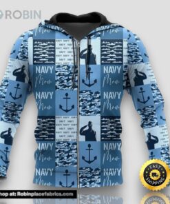 Veteran Navy Mom Camouflageuflage Anchor 3D Hoodie All Over Printed