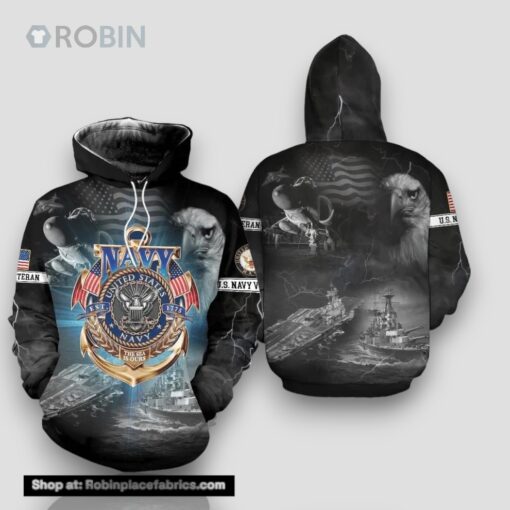 Veteran Navy Veteran The Sea Is Ours 1775 3D Hoodie All Over Printed