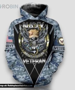 Veteran Navy Veteran The Sea Ours Eagle Skull Camouflageuflage 3D Hoodie All Over Printed