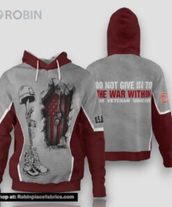 Veteran Not Give In To The War Within Veteran Suicide 3D Hoodie All Over Printed