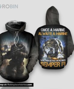 Veteran Once Always Marine Whether Active Or Retired 3D Hoodie All Over Printed