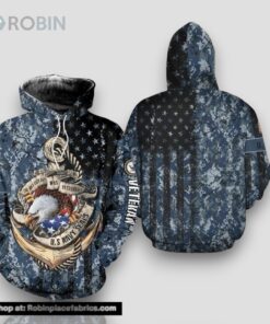 Veteran Only Easy Day Was Yesterday U.S Navy Camouflageuflage 3D Hoodie All Over Printed