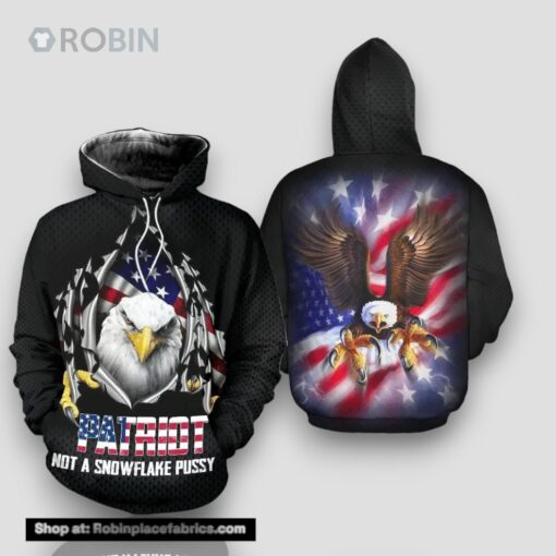 Veteran Patriot Not A Snowflake Pussy Eagle 3D Hoodie All Over Printed