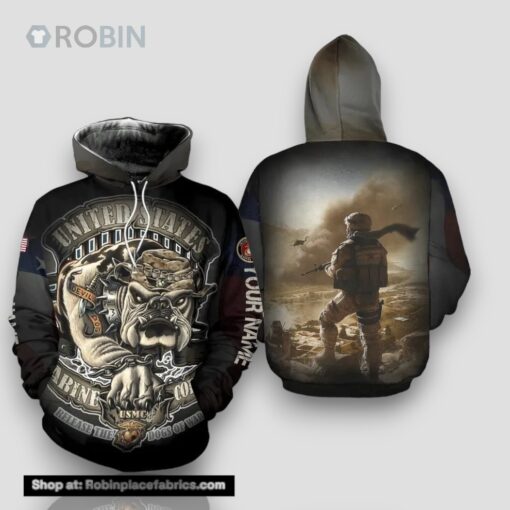 Veteran Release The Dog Of War USMC 3D Hoodie All Over Printed
