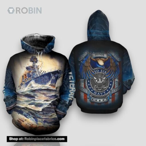 Veteran Sacrifice Honor United States Navy 3D Hoodie All Over Printed