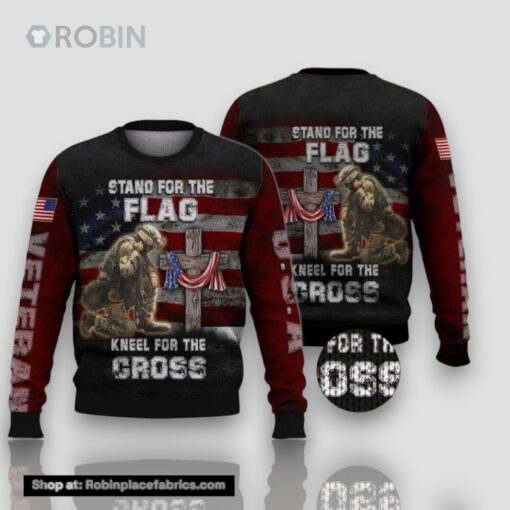 Veteran Stand For The Flag Ugly Christmas Sweater Cute Christmas Gift For Men And Women