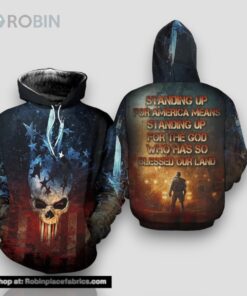 Veteran Standing Up For America Mean For God Skull 3D Hoodie All Over Printed