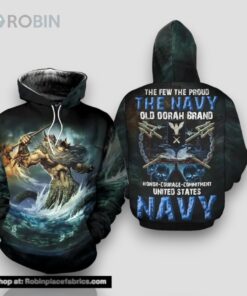 Veteran The Navy Old Brand Honor Courage Commitment 3D Hoodie All Over Printed