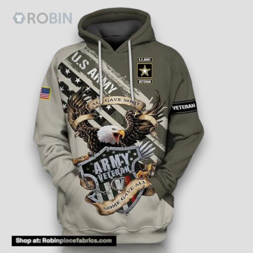 Veteran U.S Army Veteran All Gave Some Gave All 3D Hoodie All Over Printed