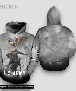 Veteran U.S Army Veteran Eagle Fly Above Soldier 3D Hoodie All Over Printed