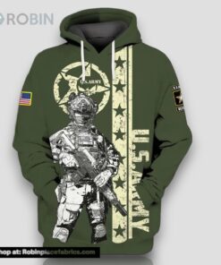 Veteran U.S Army Veteran Green Armed Force Soldier 3D Hoodie All Over Printed