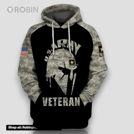 Veteran U.S Army Veteran Knight Helmet Hat 3D Hoodie All Over Printed