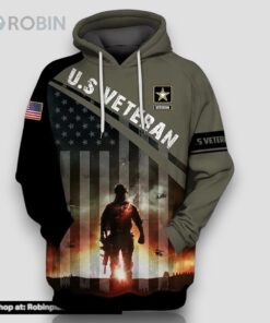 Veteran U.S Army Veteran Soldier Helicopter On The Sky 3D Hoodie All Over Printed