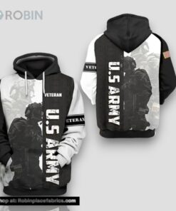 Veteran U.S Army Veteran Soldier Shadow 3D Hoodie All Over Printed