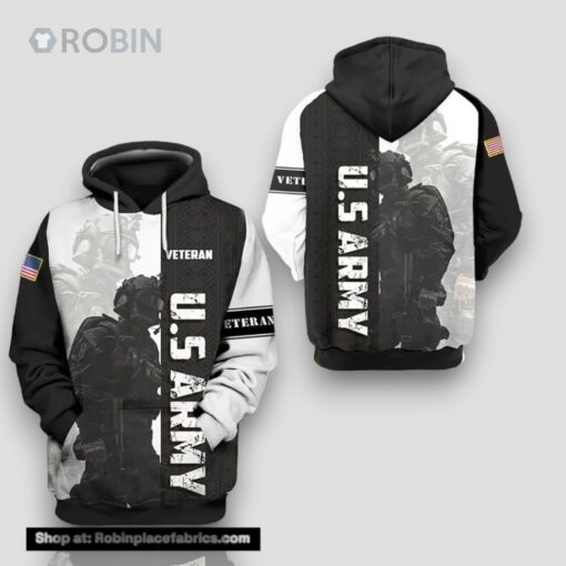 Veteran U.S Army Veteran Soldier Shadow 3D Hoodie All Over Printed