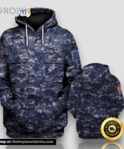 Veteran U.S Navy Flag On The Left 3D Hoodie All Over Printed