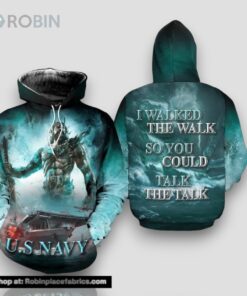 Veteran U.S Navy I Walked The Walk Battle Ship 3D Hoodie All Over Printed