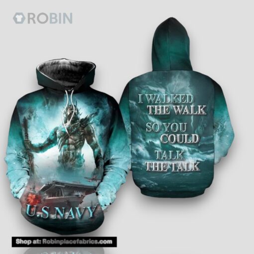 Veteran U.S Navy I Walked The Walk Battle Ship 3D Hoodie All Over Printed