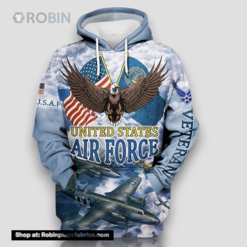Veteran United States Air Force USAF Veteran 3D Hoodie All Over Printed