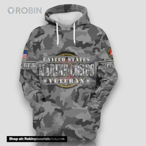 Veteran United States Marine Corps Veteran USMC 3D Hoodie All Over Printed