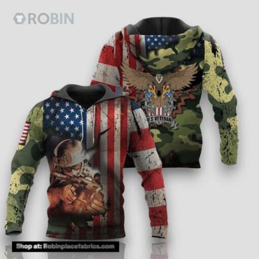 Veteran United States U.S 3D Hoodie All Over Printed Veteran Gift