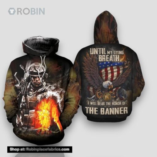 Veteran Until Dying Breath Bear The Honor Eagle 3D Hoodie All Over Printed