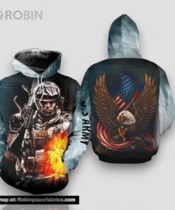 Veteran US Army Veteran American Eagle 3D Hoodie All Over Printed