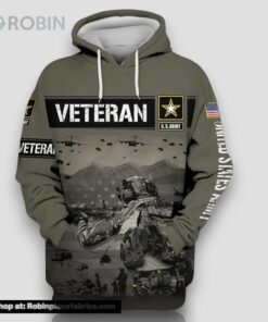 Veteran US Army Veteran Armed Force Helicopter 3D Hoodie All Over Printed