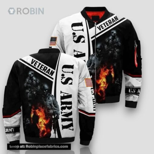Veteran US Army Veteran Proud 3D Bomber Jacket