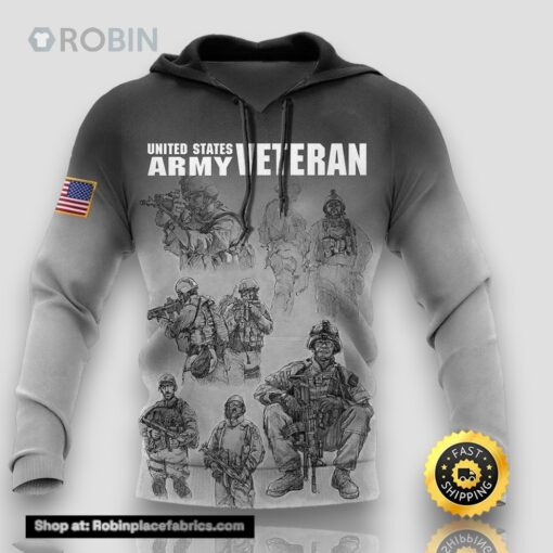 Veteran US Army Veteran Soldier Brother 3D Hoodie All Over Printed