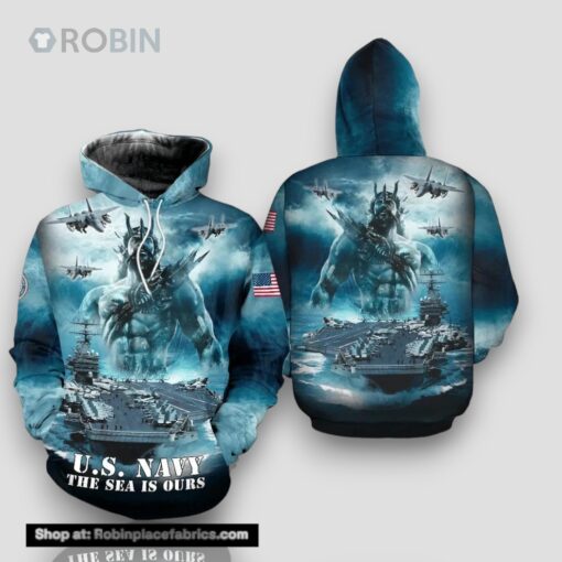 Veteran US Navy The Sea Ours Poseidon 3D Hoodie All Over Printed
