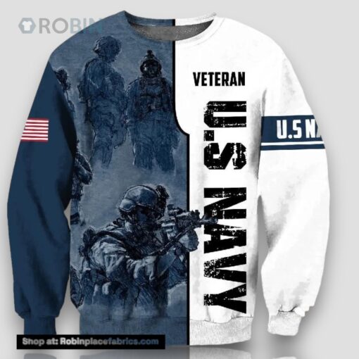 Veteran US Navy USN 3D Hoodie All Over Printed
