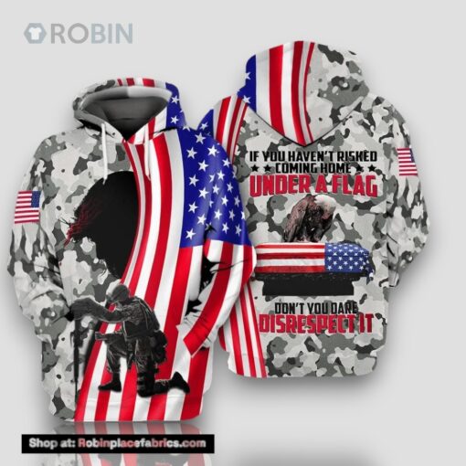 Veteran US Veteran Military Soldier Fallen Eagle 3D Hoodie All Over Printed