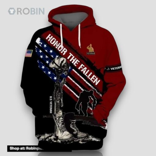 Veteran US Veteran Proud Patriotic Military 3D Hoodie All Over Printed