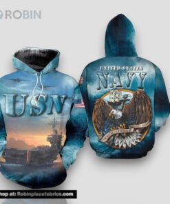 Veteran USN Navy Honor Courage Commitment 3D Hoodie All Over Printed
